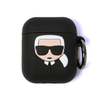 Karl Lagerfeld Silicone Ikonik Case for AirPods 1/2 - Black