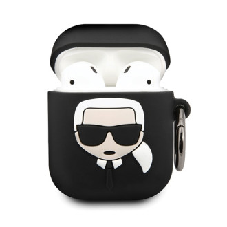 Karl Lagerfeld Silicone Ikonik Case for AirPods 1/2 - Black