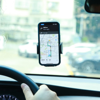 Joyroom car phone holder with telescopic extendable arm for dashboard and windshield black (JR-ZS259)