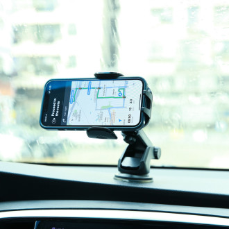 Joyroom car phone holder with telescopic extendable arm for dashboard and windshield black (JR-ZS259)