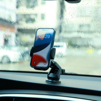 Joyroom car phone holder with telescopic extendable arm for dashboard and windshield black (JR-ZS259)