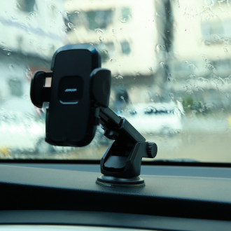 Joyroom car phone holder with telescopic extendable arm for dashboard and windshield black (JR-ZS259)