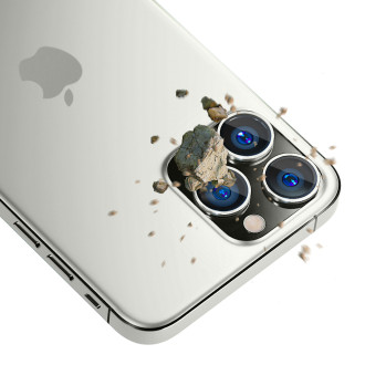 Sklo fotoaparátu pro iPhone 13 Pro Max / 13 Pro 9H pro 3mk Lens Protection Pro Series Lens – stříbrné