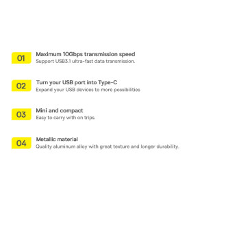 Baseus Ingenuity Series Mini USB 3.1 OTG to USB Type C adapter black (ZJJQ000101)