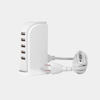 Dudao 5x USB charger with built-in EU power cable white (A5EU)