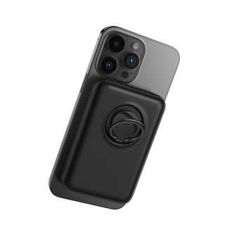 Wireless powerbank 10000mAh Joyroom JR-W050 20W MagSafe with ring and stand - black