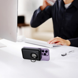 Wireless powerbank 10000mAh Joyroom JR-W050 20W MagSafe with ring and stand - black