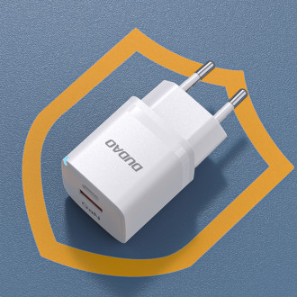 Wall charger GaN 33W PPS USB C/USB Dudao A13Pro - white