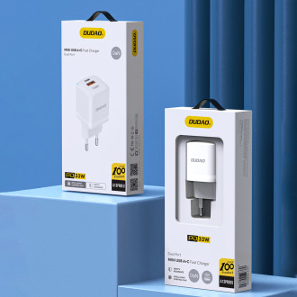 Wall charger GaN 33W PPS USB C/USB Dudao A13Pro - white