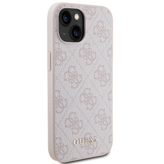 Guess 4G Metal Gold Logo iPhone 15 Plus Case - Pink