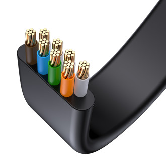 [RETURNED ITEM]  Baseus high Speed Six types of RJ45 Gigabit network cable (flat cable)15m Black