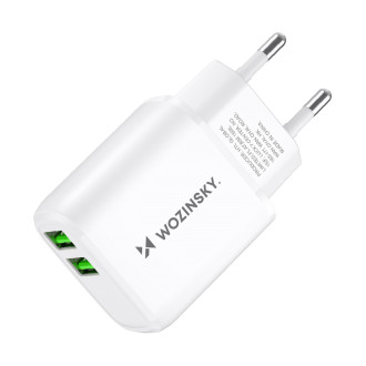 Wozinsky CUWCW 2.4A 2 x USB-A Wall Charger - White