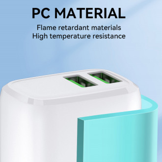 Wozinsky CUWCW 2.4A 2 x USB-A Wall Charger - White