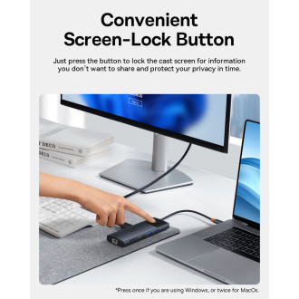 Basesu Metal Gleam Series II 11 in 1 Hub USB-A/USB-C PD/HDMI/DP/RJ45/SD/TF - black