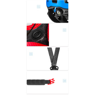 Rockbros TT-32SOBL-S children&#39;s bicycle helmet with removable chinbar, size S - black and orange