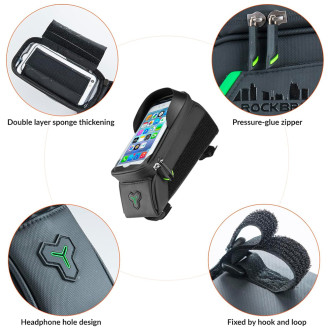 Rockbros 029-1BK bicycle bag for frame with phone cover - black
