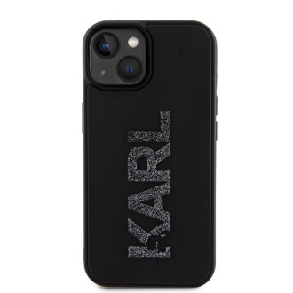 Karl Lagerfeld 3D Rubber Glitter Logo case for iPhone 15 Plus - black