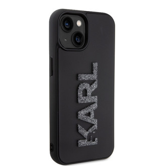 Karl Lagerfeld 3D Rubber Glitter Logo case for iPhone 15 Plus - black