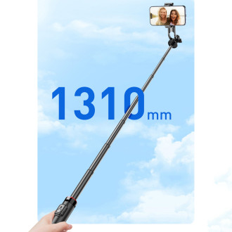Selfie stick WC1Y2S 1.3m aluminum alloy telescopic tripod with phone holder - black