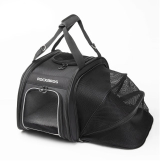 Rockbros 30140028001 transport bicycle bag for cats and dogs - black