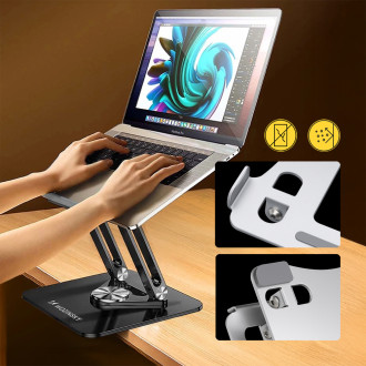 Laptop stand Wozinsky WRS-CPY84SB 360 aluminum - black