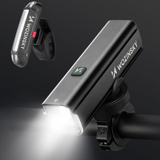 Wozinsky WSBLB3 Front (1000 lm) and Rear USB-C Bike Light Set - Black