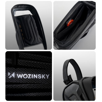 Wozinsky bicycle bag for the frame, armored, with a phone pocket, 1.7 l - black