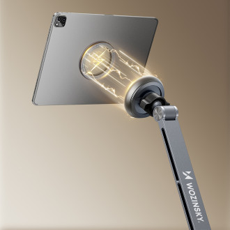 Wozinsky WTY0YS1 magnetic holder, 360° rotating, solid, for phone and tablet - gray