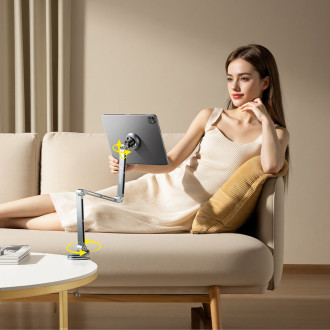 Wozinsky WTY0YS1 magnetic holder, 360° rotating, solid, for phone and tablet - gray