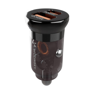 Wozinsky 65W Car Charger USB-C PD 65W / USB-A 45W QC 3.0 - Black