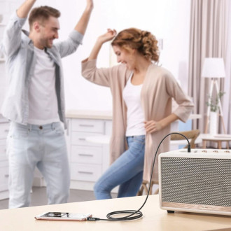 Dudao AUX mini jack kabel 3,5mm 1m 3pólový stereo bílý (L12S bílý)