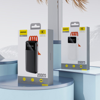 Dudao K6Pro Universal 10000mAh Power Bank with USB Cable, USB Type C, Lightning Black (K6Pro-black)