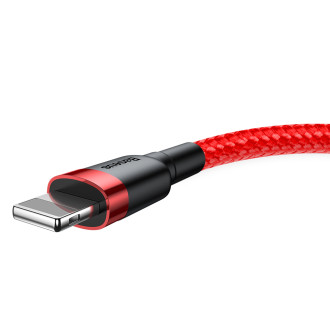 Baseus Cafule Cable odolný nylonový kabel USB / Lightning QC3.0 2.4A 1M červený (CALKLF-B09)
