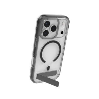 ZAGG Santa Cruz Snap KS MagSafe Case with Stand for iPhone 17 Pro - Clear and Black