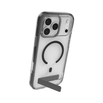 ZAGG Santa Cruz Snap KS MagSafe Case with Stand for iPhone 17 Pro Max - Clear and Black