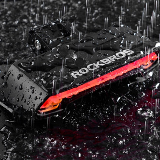 Rockbros LKWD-R1 Rear Bike Light with Laser and Remote Control + Micro USB - USB-A Cable - Black