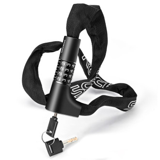 Rockbros 3230002001 bicycle lock with combination and key - black