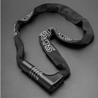 Rockbros 3230002001 bicycle lock with combination and key - black