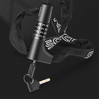Rockbros 3230002001 bicycle lock with combination and key - black