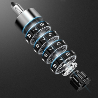 Rockbros 3230002001 bicycle lock with combination and key - black