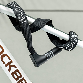 Rockbros 3230002001 bicycle lock with combination and key - black