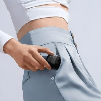 Wozinsky WF16-YCS 5000mAh 15W USB-C Mini Power Bank with Built-in USB-C Cable and Apple Watch Charger - Black