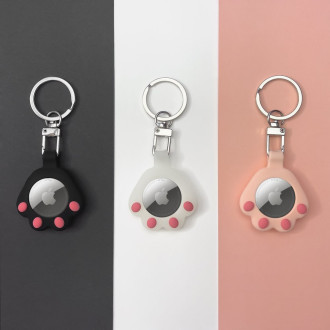 Cat Paw AirTag Case Silicone Case Keychain Pendant for AirTag white