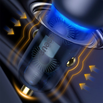 Baseus USB / USB Type C car charger 65 W 5 A SCP Quick Charge 4.0+ Power Delivery 3.0 LCD screen gray (CCKX-C0G)