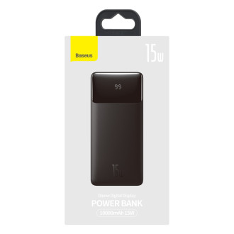 Baseus Bipow powerbank with display 10000mAh 15W black (Overseas Edition) + USB-A - Micro USB cable 0.25m black (PPBD050001)