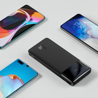 Baseus Bipow powerbank with display 10000mAh 15W black (Overseas Edition) + USB-A - Micro USB cable 0.25m black (PPBD050001)