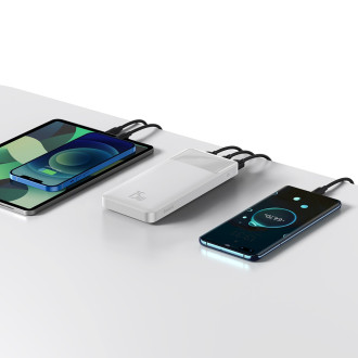 Baseus Bipow powerbank with display 10000mAh 15W white (Overseas Edition) + USB-A - Micro USB cable 0.25m white (PPBD050002)