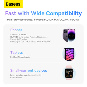 Baseus Comet Series powerbank with display 20000mAh 22.5W - purple + USB-A / USB-C cable