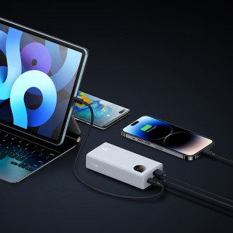 Baseus Adaman2 power bank with digital display 2x USB-A / 1x USB-C 10000mAh 30W - white