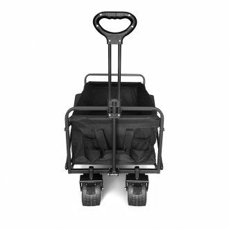 Wozinsky WZP-100 beach, tourist, garden trolley, durable, wide wheels, with safety net up to 100 kg - black